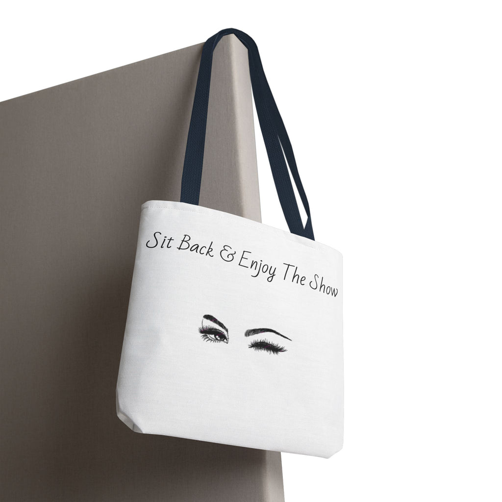 Tote Bag — "Sit Back & Enjoy The Show" Winking Eyes Canvas Tote