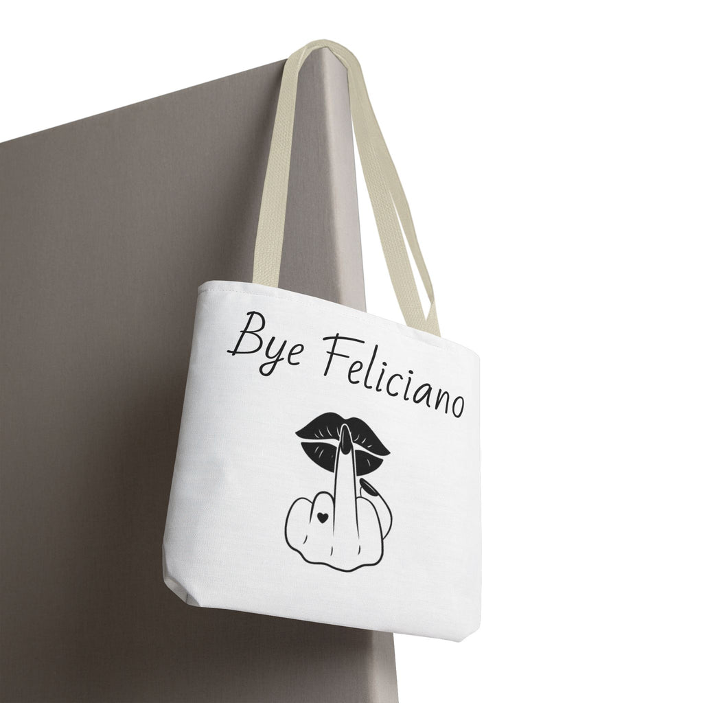 Tote Bag — "Bye Feliciano" Graphic Tote Bag with Sassy Lip & Middle Finger Design