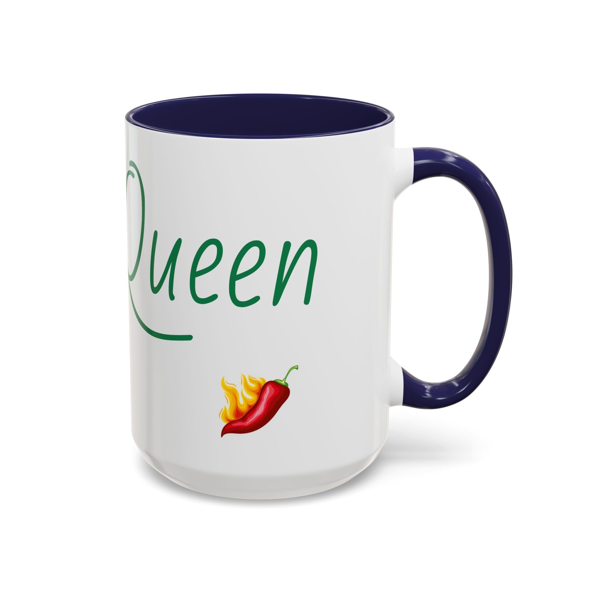 Spicy Queen Coffee Mug – 11/15oz Accent Ceramic Cup with Fiery Chili Design