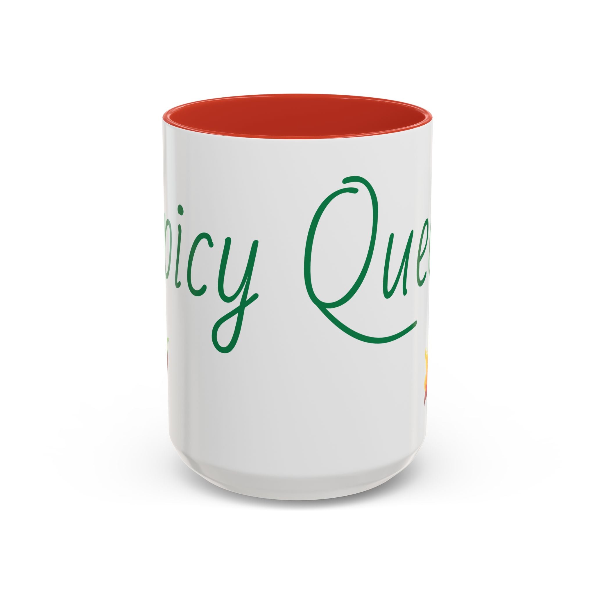 Spicy Queen Coffee Mug – 11/15oz Accent Ceramic Cup with Fiery Chili Design