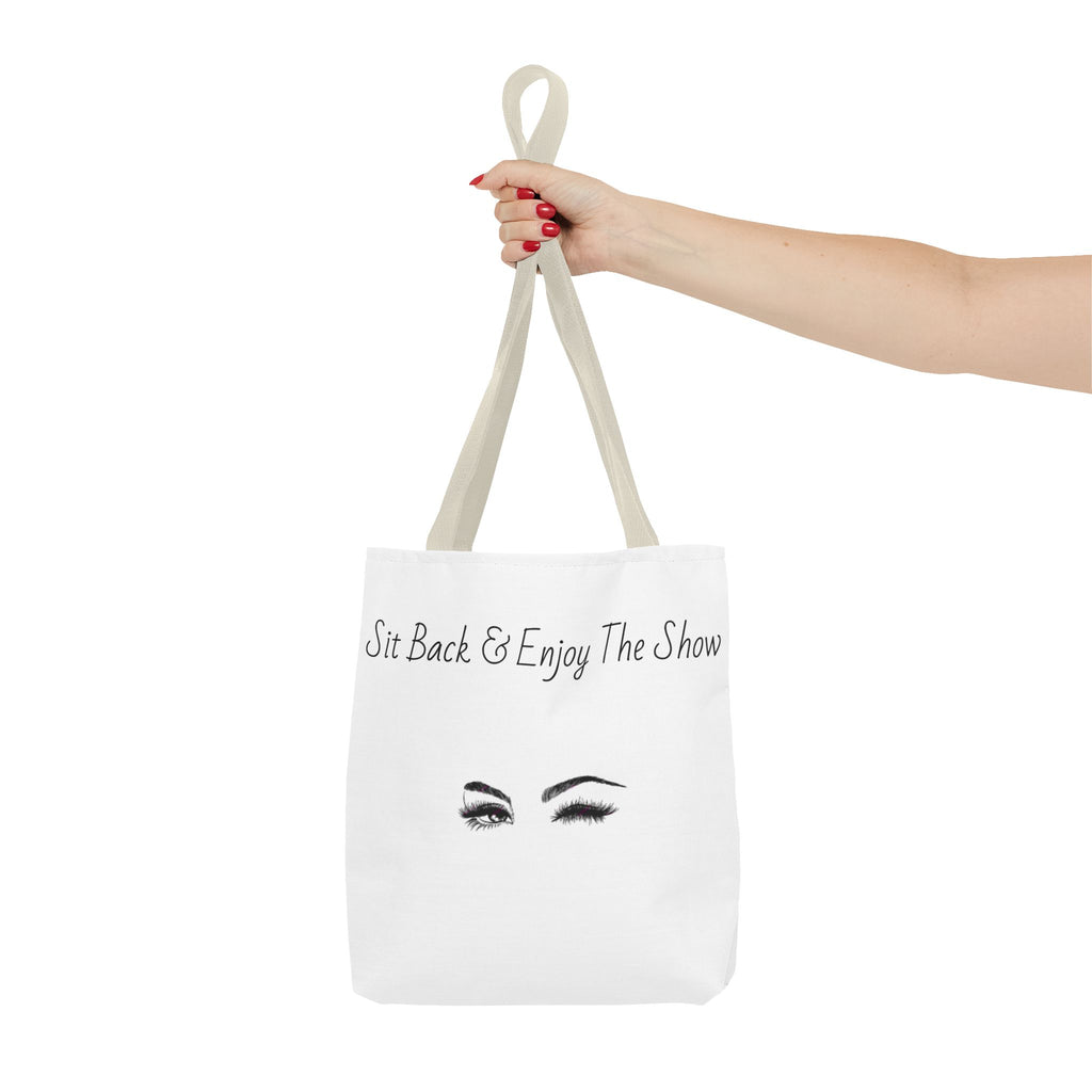 Tote Bag — "Sit Back & Enjoy The Show" Winking Eyes Canvas Tote