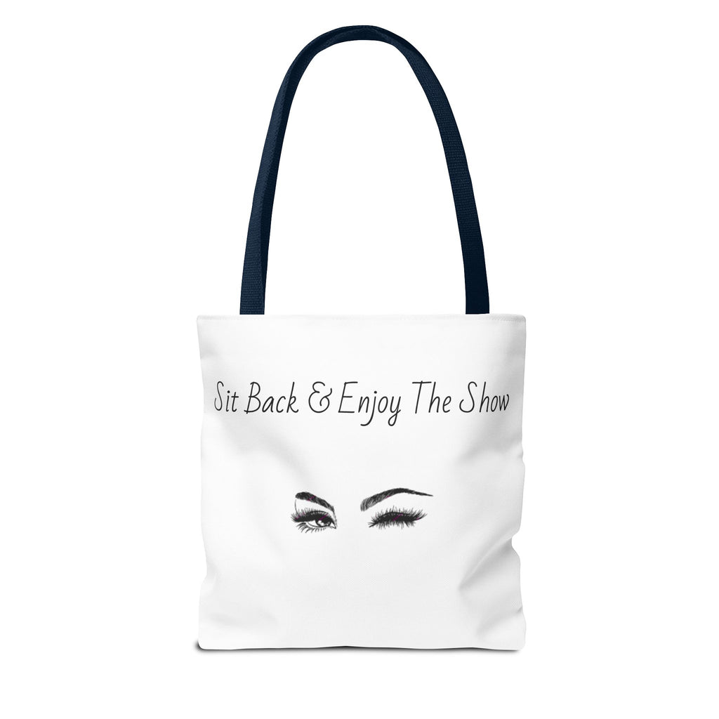 Tote Bag — "Sit Back & Enjoy The Show" Winking Eyes Canvas Tote