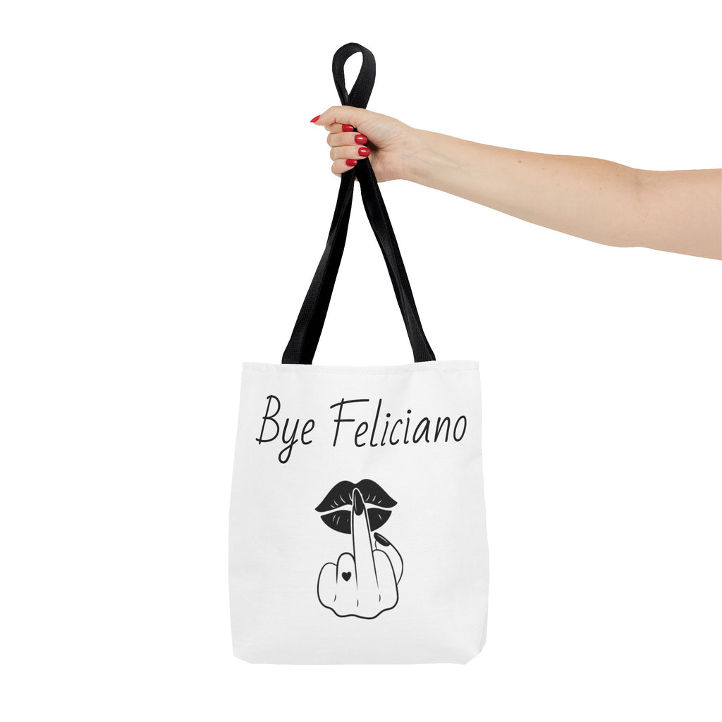 Tote Bag — "Bye Feliciano" Graphic Tote Bag with Sassy Lip & Middle Finger Design