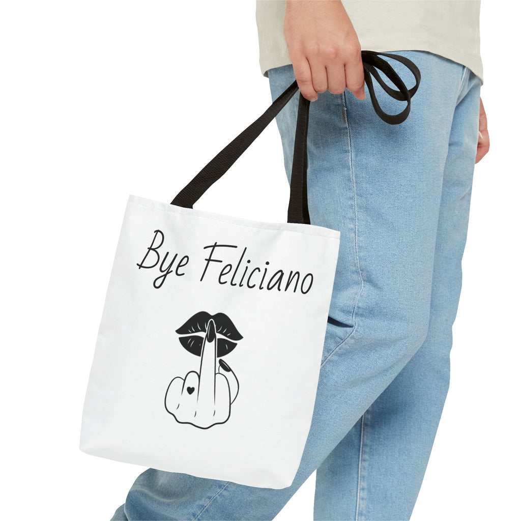 Tote Bag — "Bye Feliciano" Graphic Tote Bag with Sassy Lip & Middle Finger Design