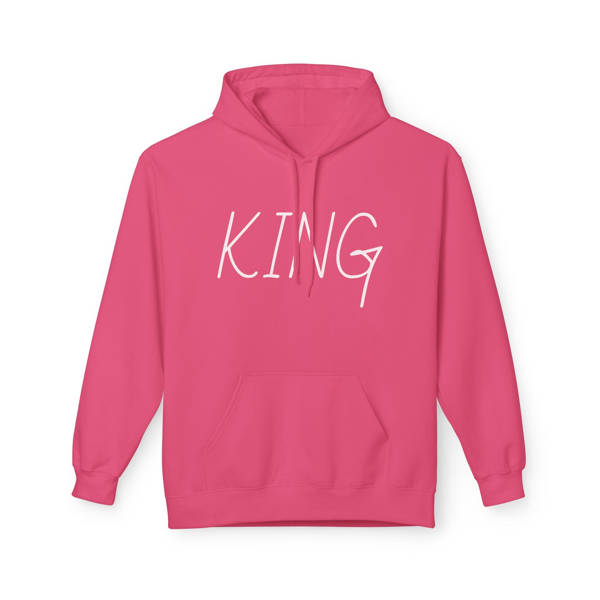 Hoodie — "King Don't Mess With My Queen" Back Print Cozy Fleece Pullover