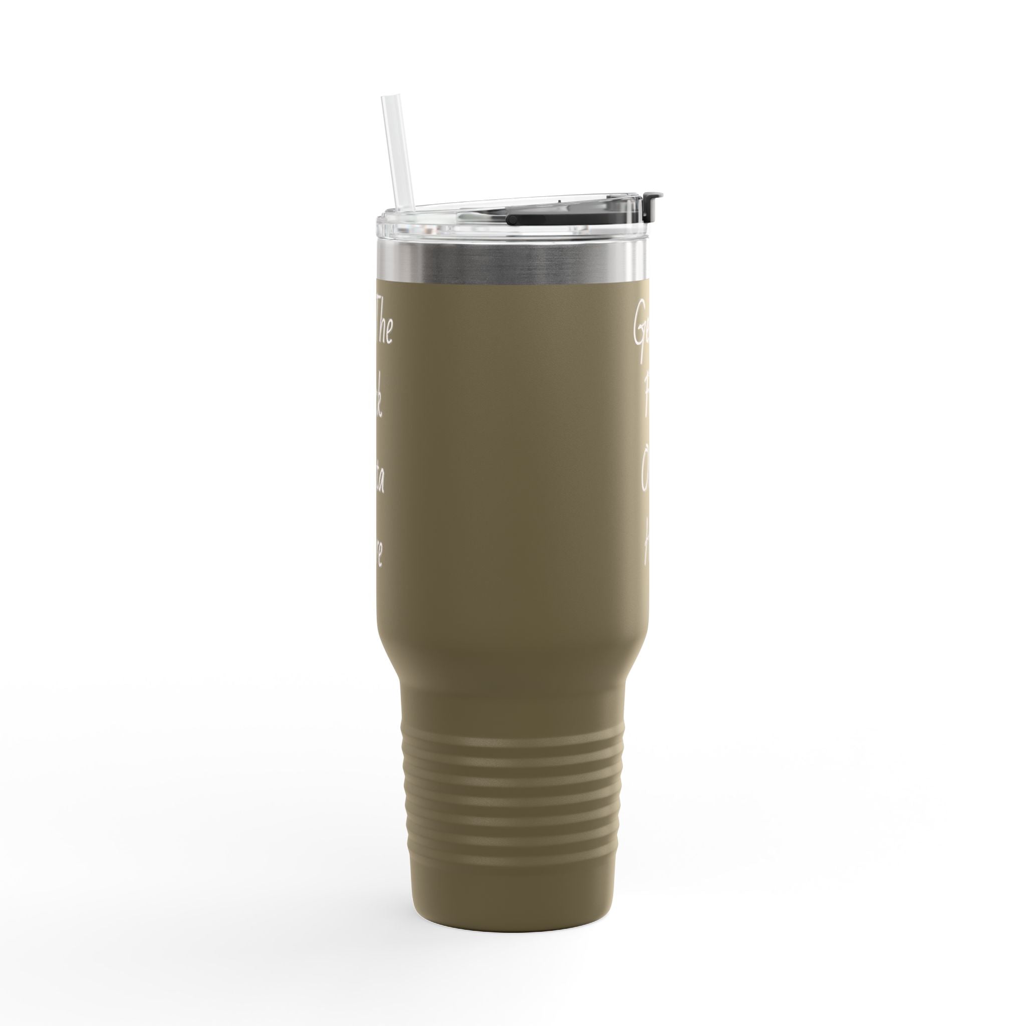 40oz Insulated Travel Mug — "Get The F*** Outta Here" Stainless Tumbler with Handle