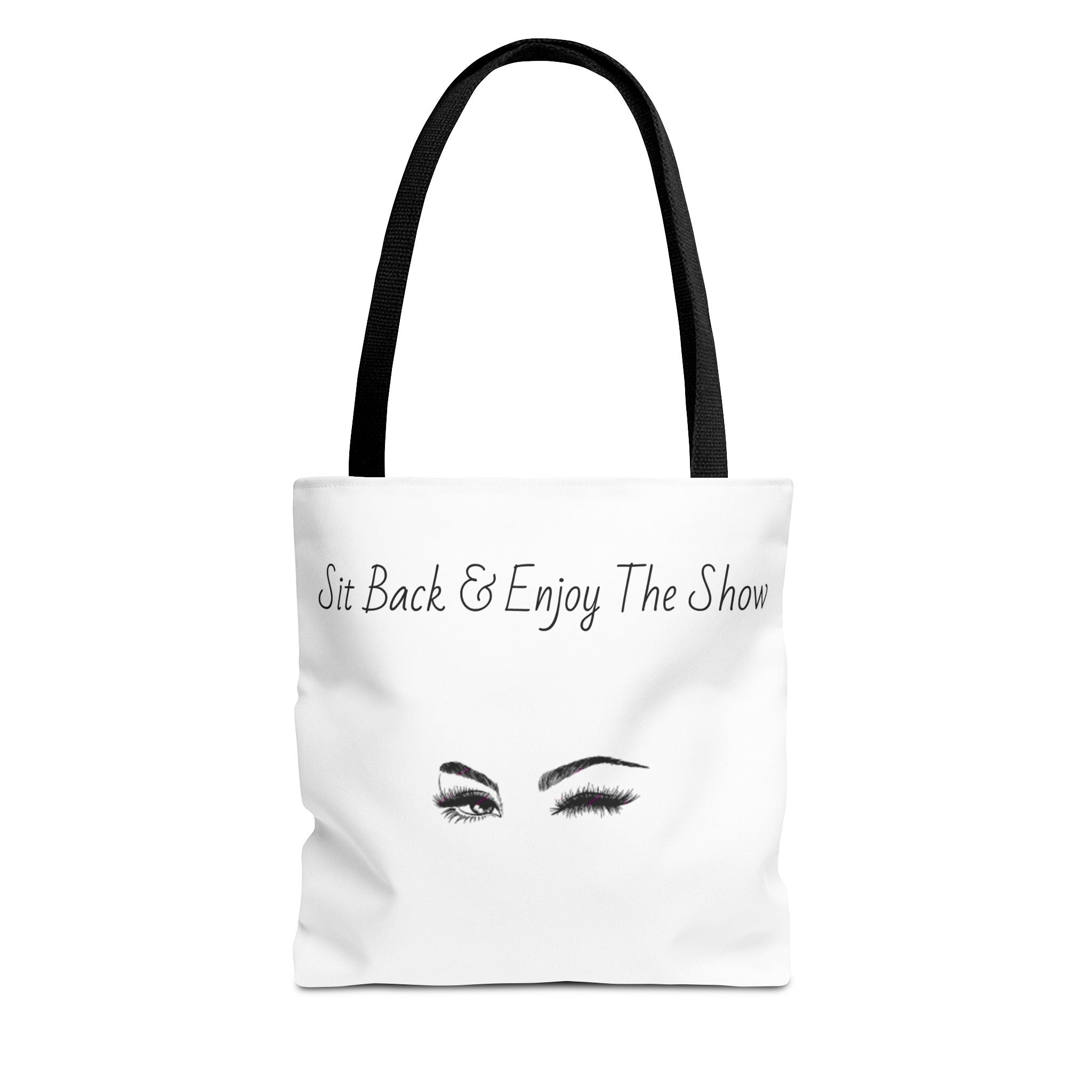Tote Bag — "Sit Back & Enjoy The Show" Winking Eyes Canvas Tote