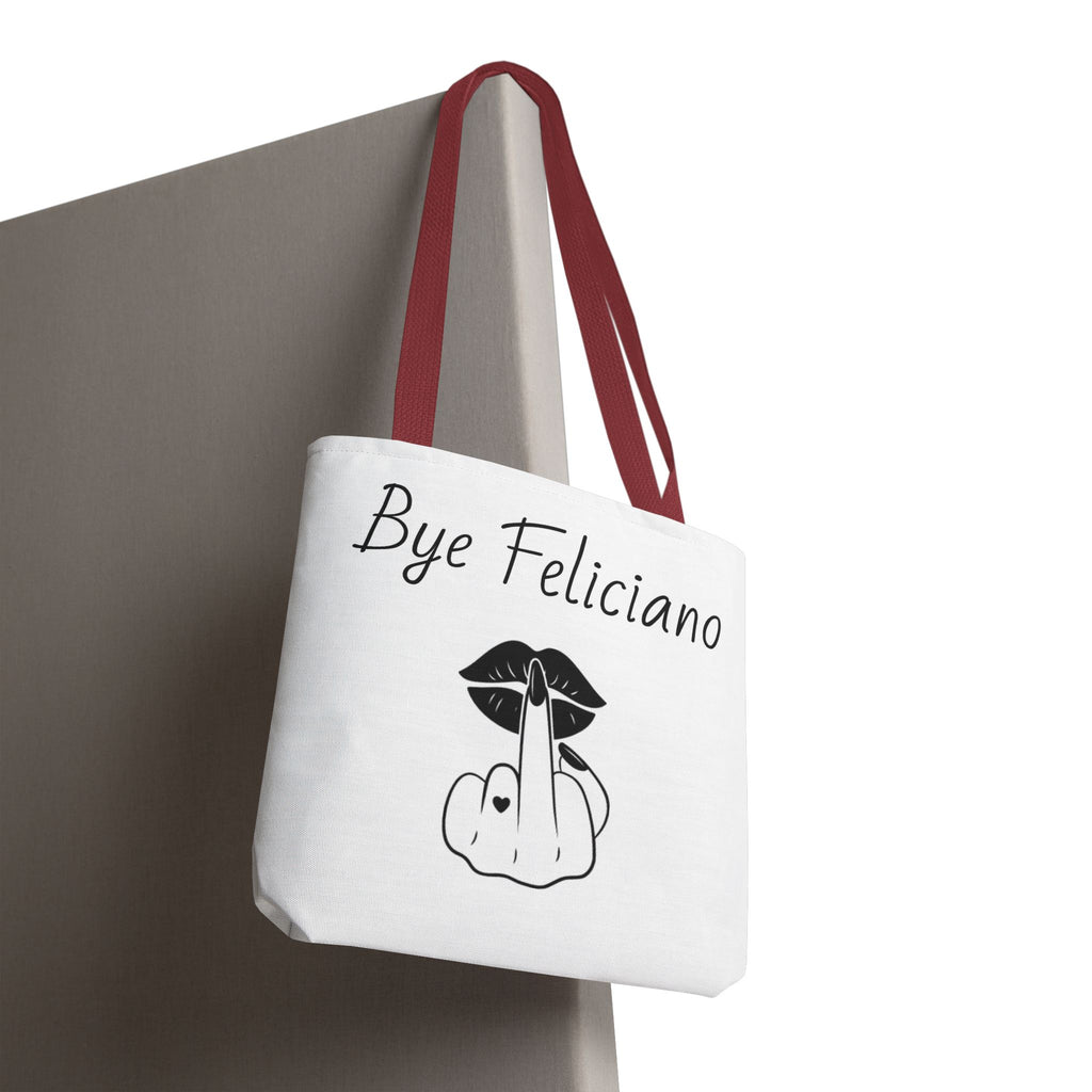 Tote Bag — "Bye Feliciano" Graphic Tote Bag with Sassy Lip & Middle Finger Design