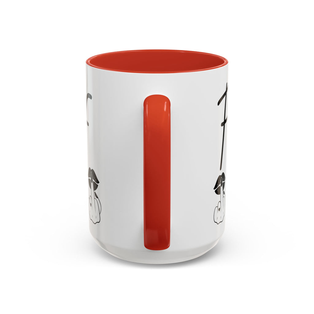 Coffee Mug — "Fook Off" Graphic Accent Mug with Kiss & Middle Finger Design