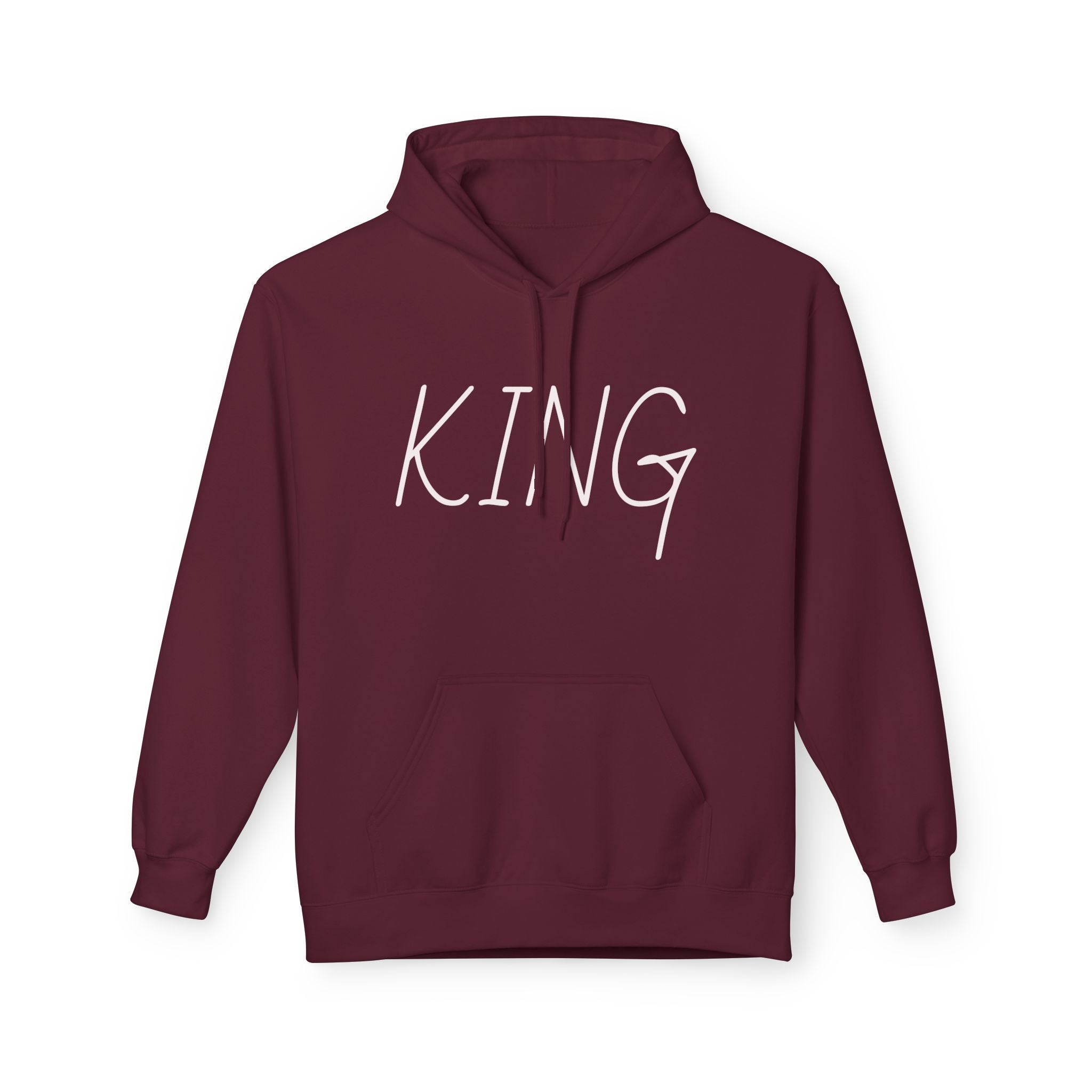 Hoodie — "King Don't Mess With My Queen" Back Print Cozy Fleece Pullover