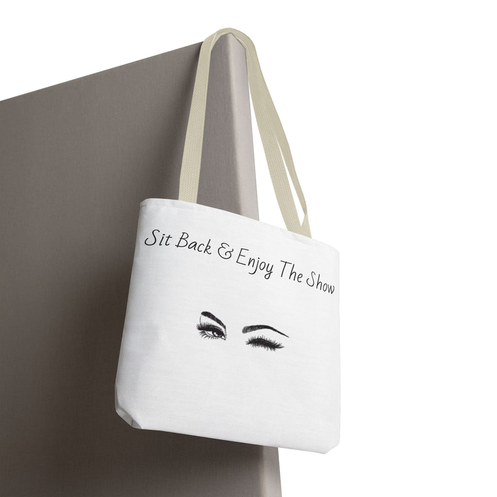 Tote Bag — "Sit Back & Enjoy The Show" Winking Eyes Canvas Tote