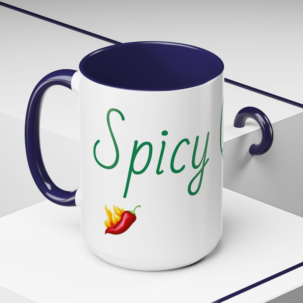 Spicy Queen Coffee Mug – 11/15oz Accent Ceramic Cup with Fiery Chili Design