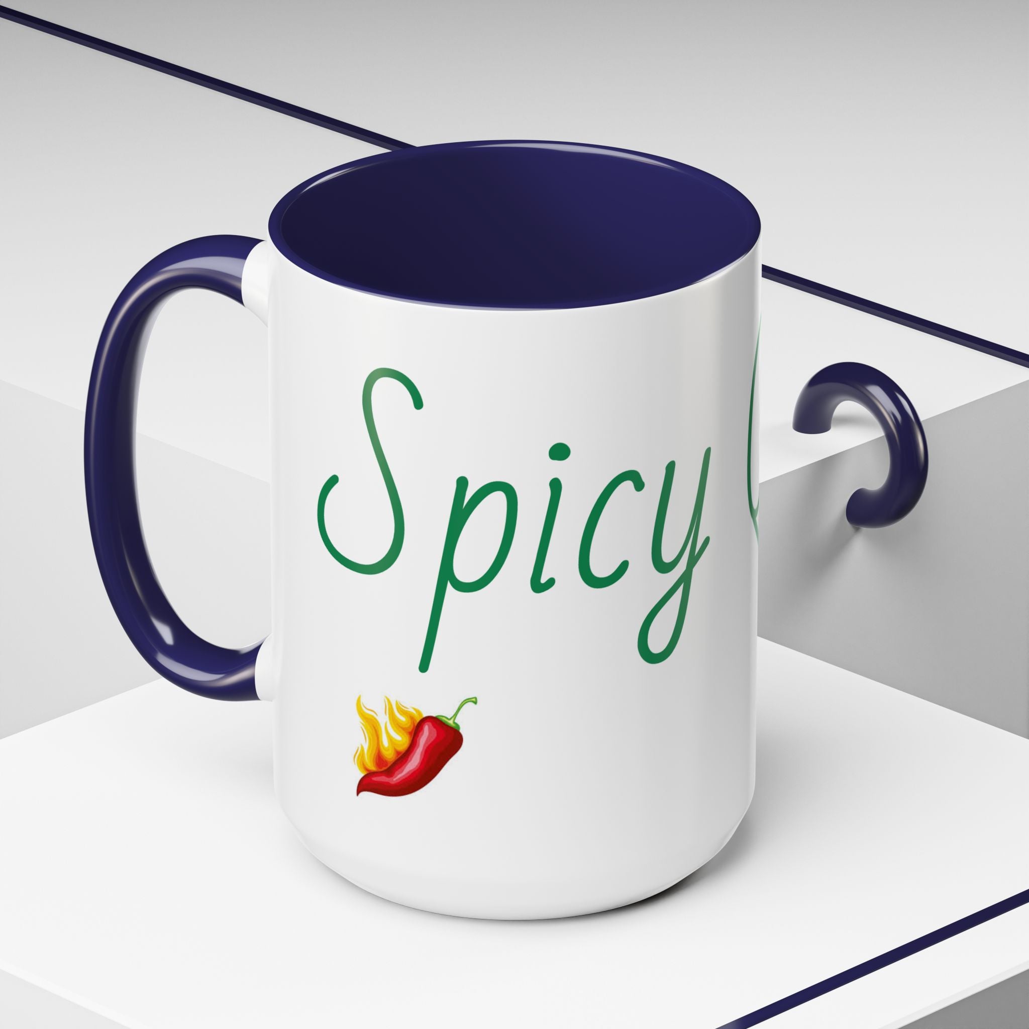 Spicy Queen Coffee Mug – 11/15oz Accent Ceramic Cup with Fiery Chili Design