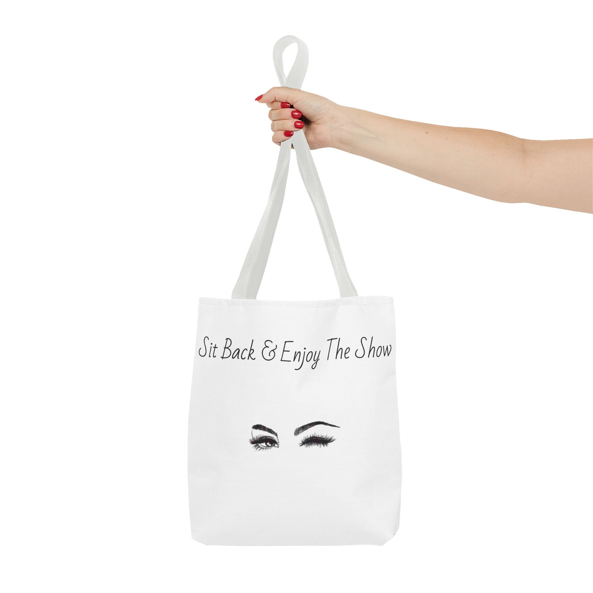 Tote Bag — "Sit Back & Enjoy The Show" Winking Eyes Canvas Tote