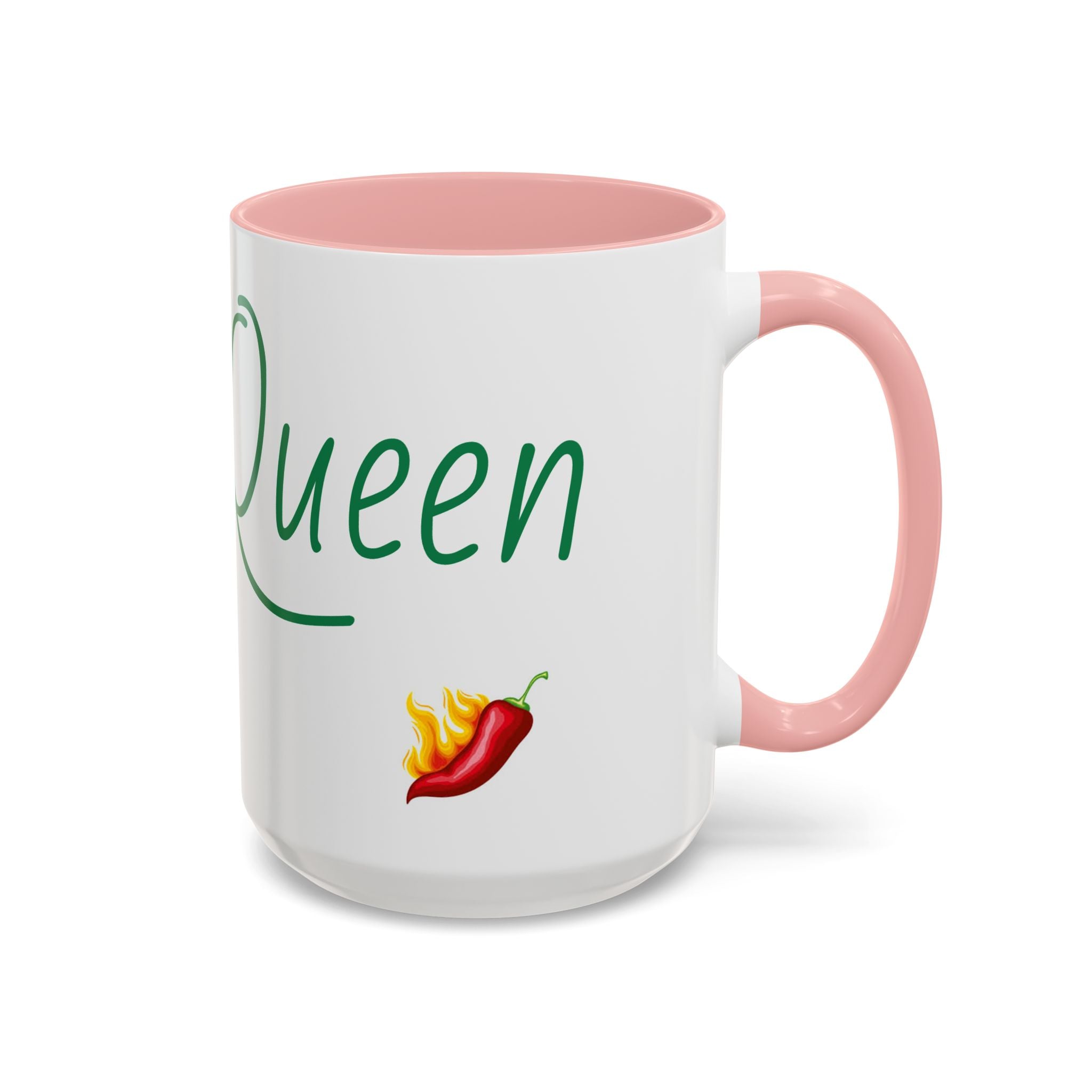 Spicy Queen Coffee Mug – 11/15oz Accent Ceramic Cup with Fiery Chili Design