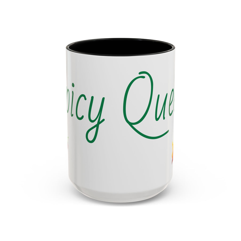 Spicy Queen Coffee Mug – 11/15oz Accent Ceramic Cup with Fiery Chili Design