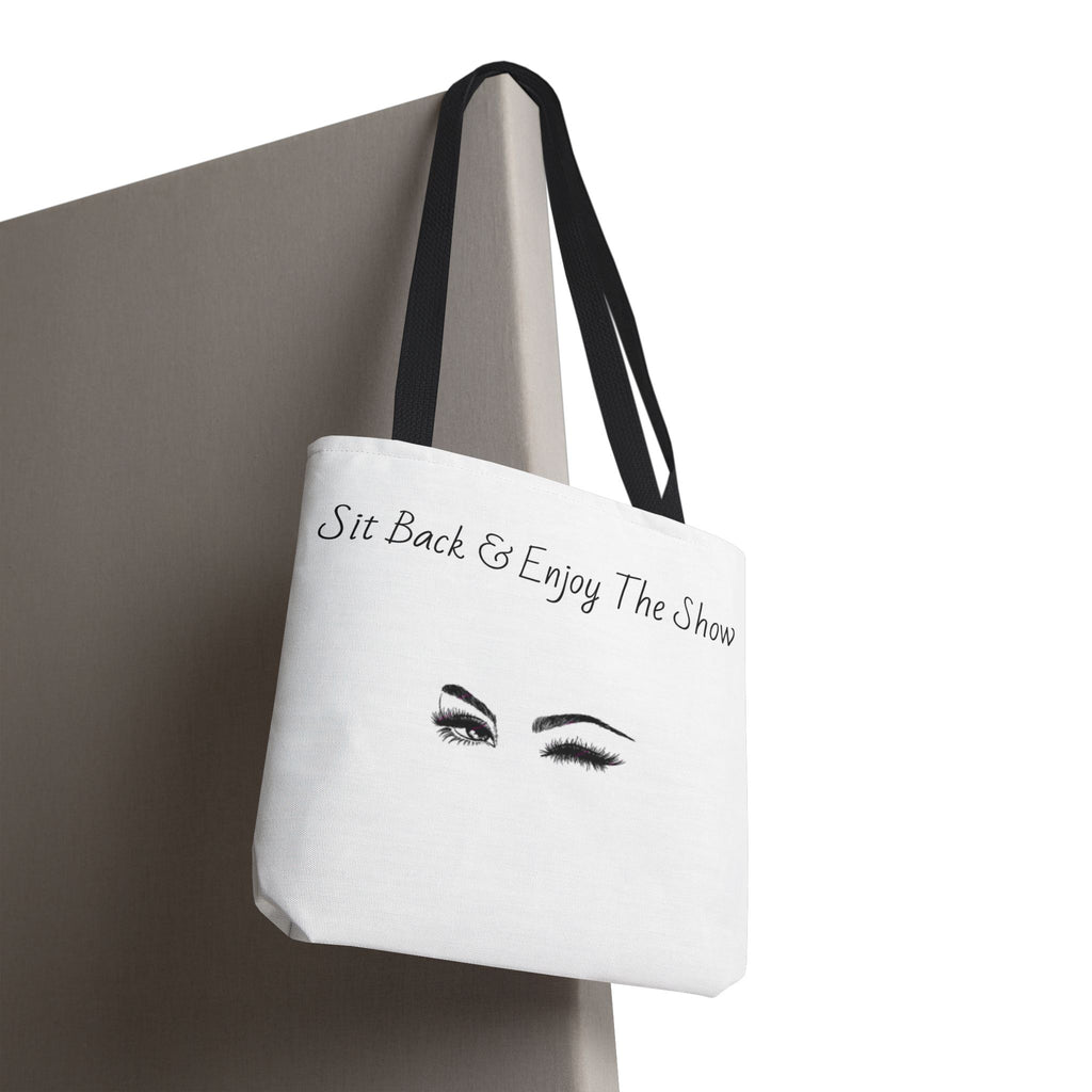 Tote Bag — "Sit Back & Enjoy The Show" Winking Eyes Canvas Tote