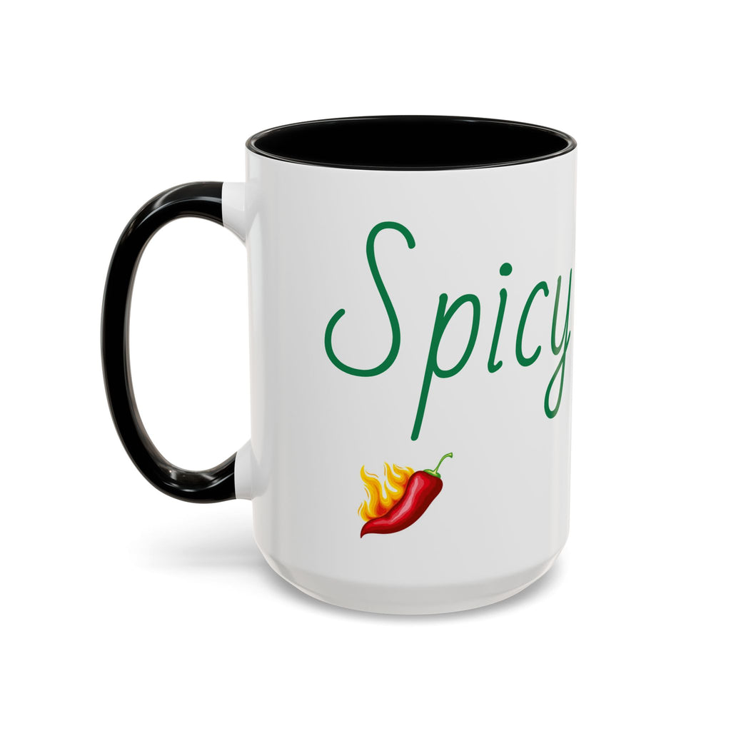 Spicy Queen Coffee Mug – 11/15oz Accent Ceramic Cup with Fiery Chili Design