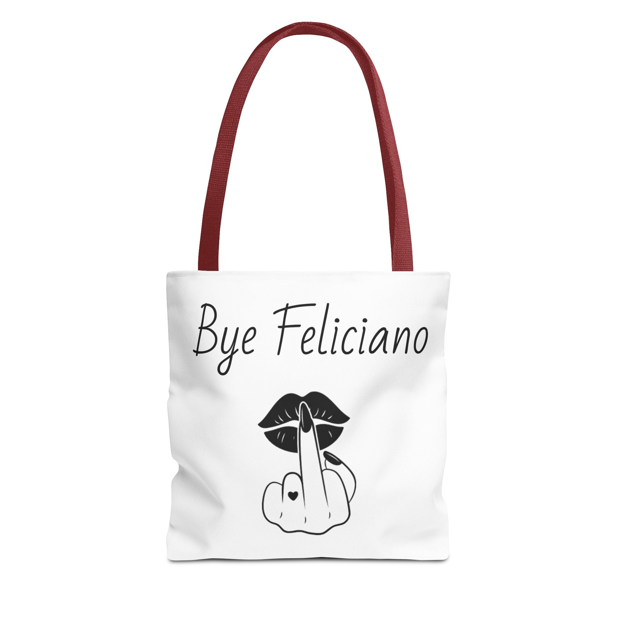 Tote Bag — "Bye Feliciano" Graphic Tote Bag with Sassy Lip & Middle Finger Design
