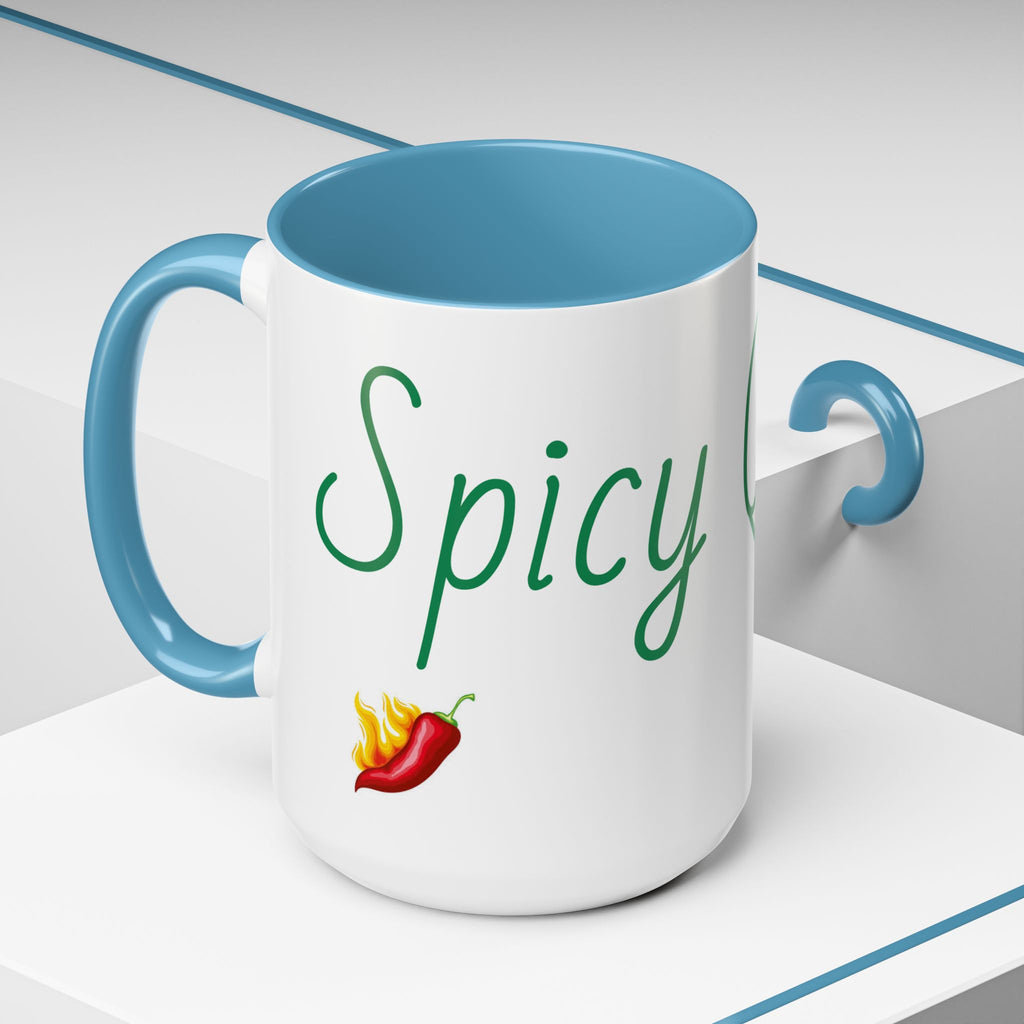 Spicy Queen Coffee Mug – 11/15oz Accent Ceramic Cup with Fiery Chili Design