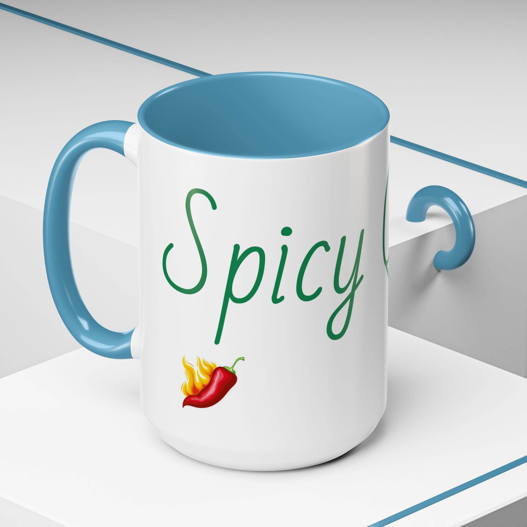 Spicy Queen Coffee Mug – 11/15oz Accent Ceramic Cup with Fiery Chili Design