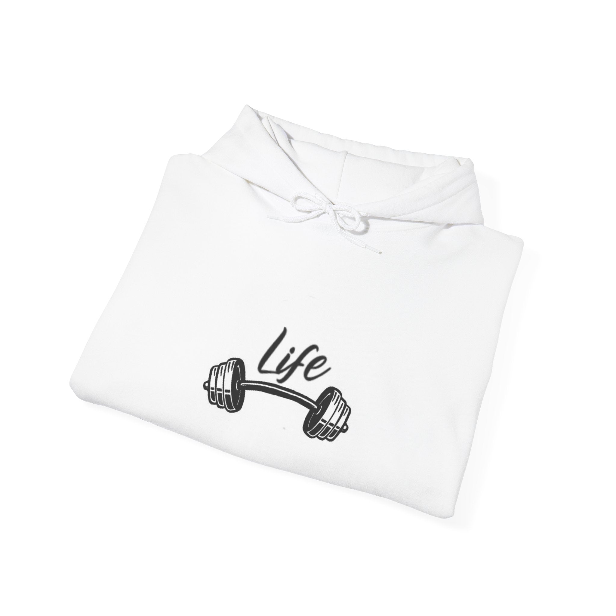 Gym Life Hoodie — “Life” Barbell Fitness Pullover