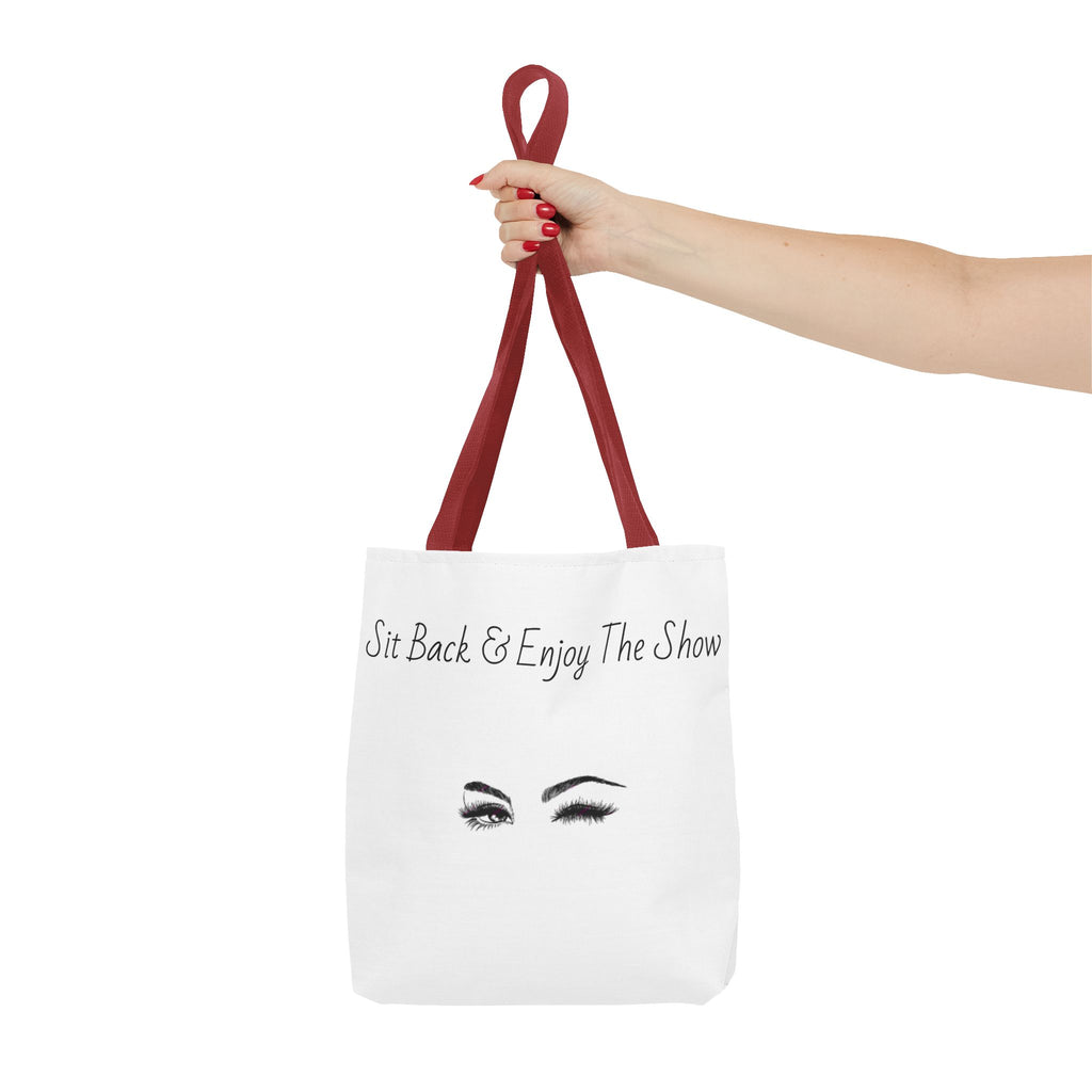 Tote Bag — "Sit Back & Enjoy The Show" Winking Eyes Canvas Tote