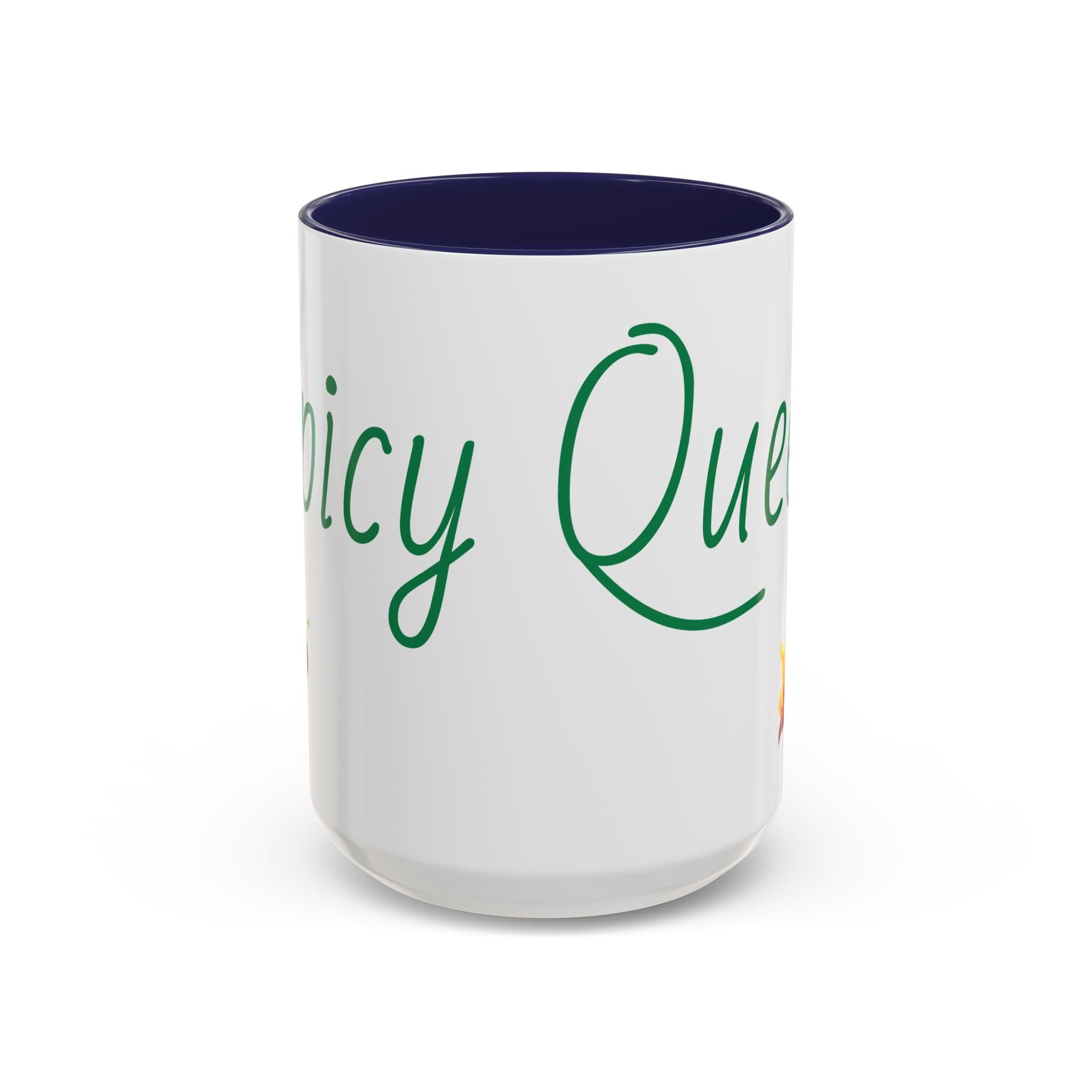Spicy Queen Coffee Mug – 11/15oz Accent Ceramic Cup with Fiery Chili Design