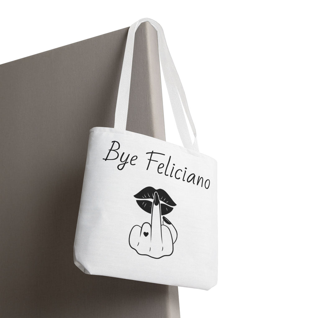 Tote Bag — "Bye Feliciano" Graphic Tote Bag with Sassy Lip & Middle Finger Design