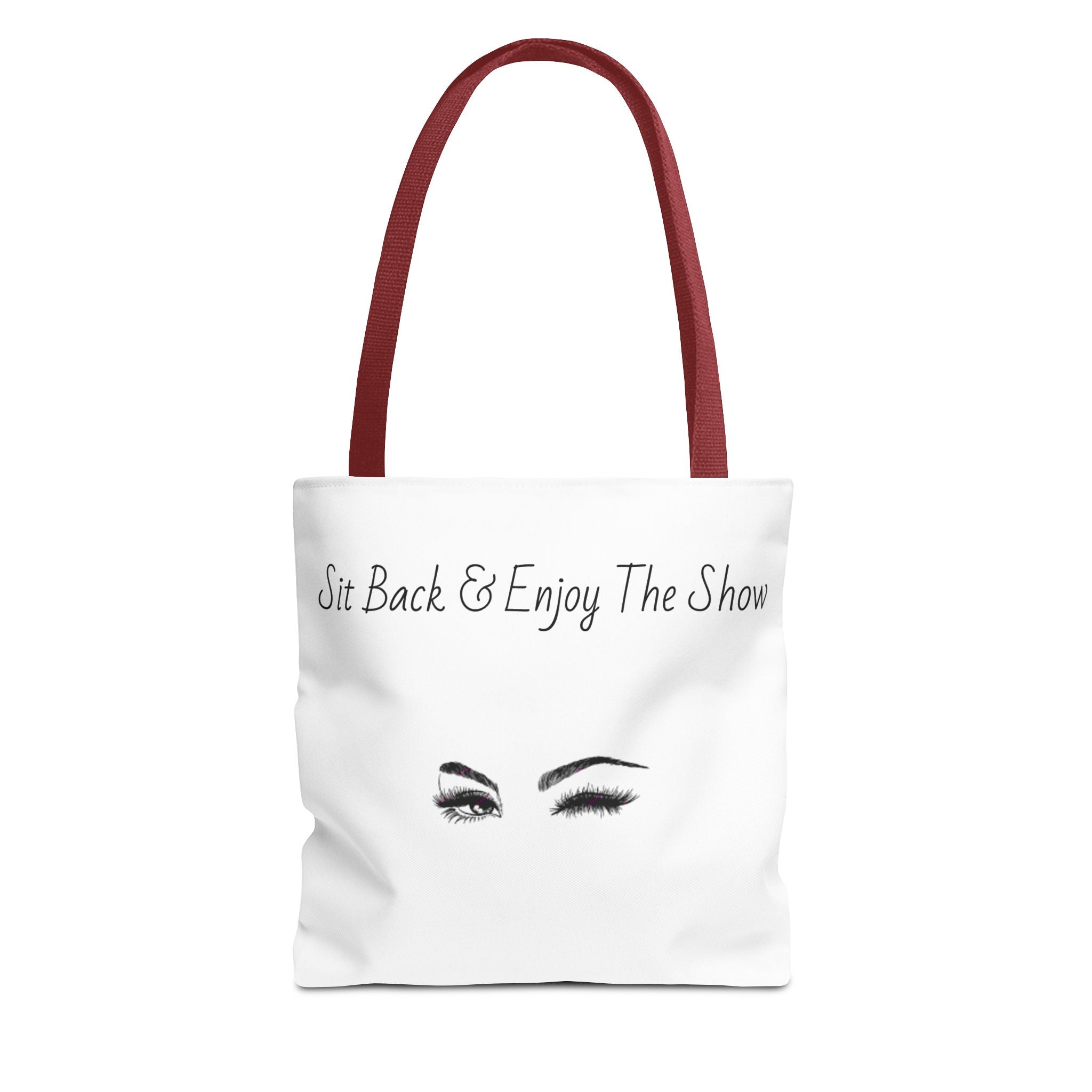 Tote Bag — "Sit Back & Enjoy The Show" Winking Eyes Canvas Tote