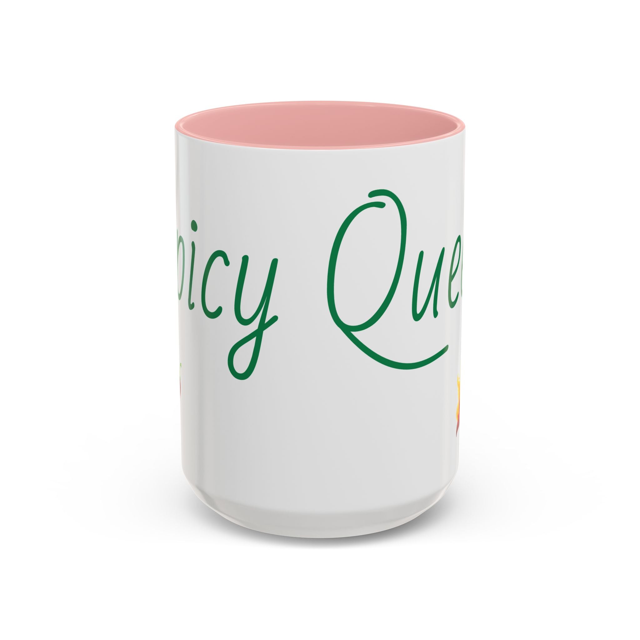 Spicy Queen Coffee Mug – 11/15oz Accent Ceramic Cup with Fiery Chili Design