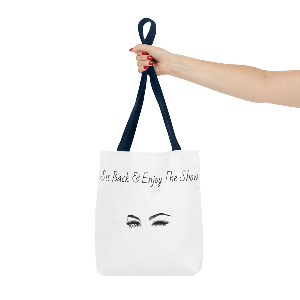 Tote Bag — "Sit Back & Enjoy The Show" Winking Eyes Canvas Tote