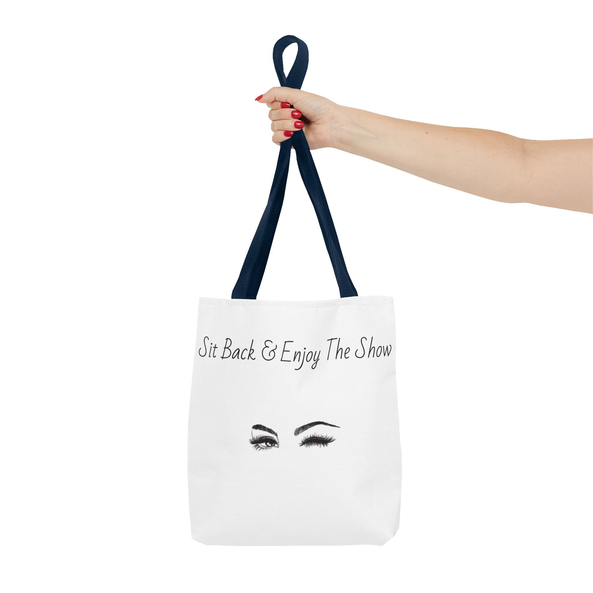 Tote Bag — "Sit Back & Enjoy The Show" Winking Eyes Canvas Tote