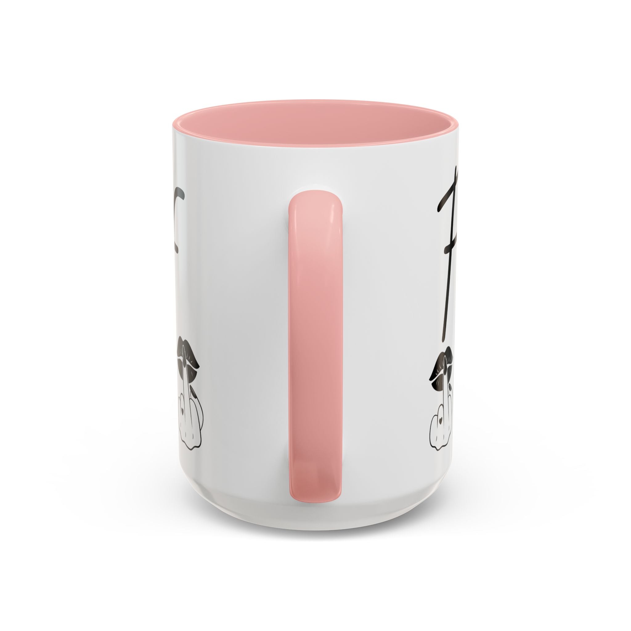 Coffee Mug — "Fook Off" Graphic Accent Mug with Kiss & Middle Finger Design