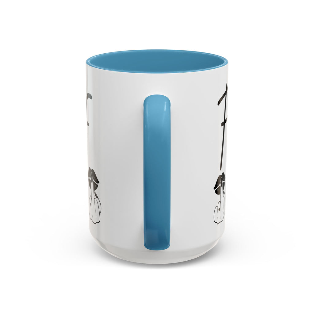 Coffee Mug — "Fook Off" Graphic Accent Mug with Kiss & Middle Finger Design