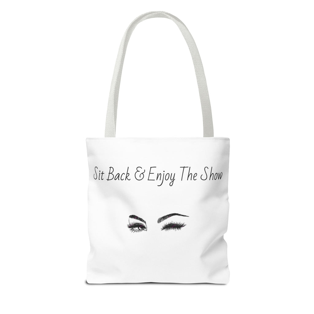 Tote Bag — "Sit Back & Enjoy The Show" Winking Eyes Canvas Tote