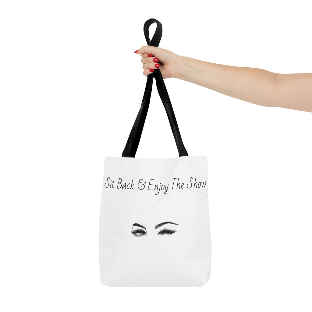 Tote Bag — "Sit Back & Enjoy The Show" Winking Eyes Canvas Tote