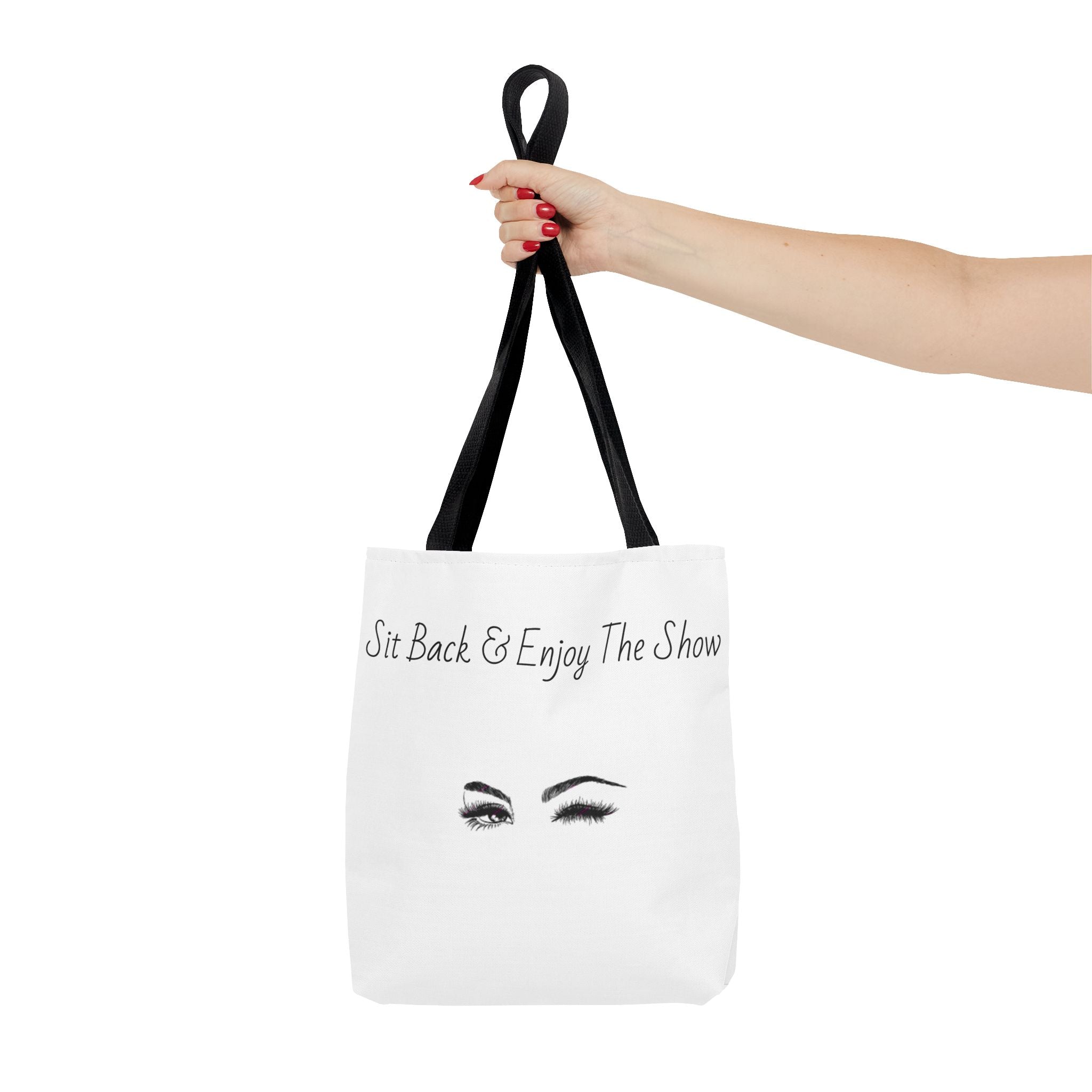 Tote Bag — "Sit Back & Enjoy The Show" Winking Eyes Canvas Tote