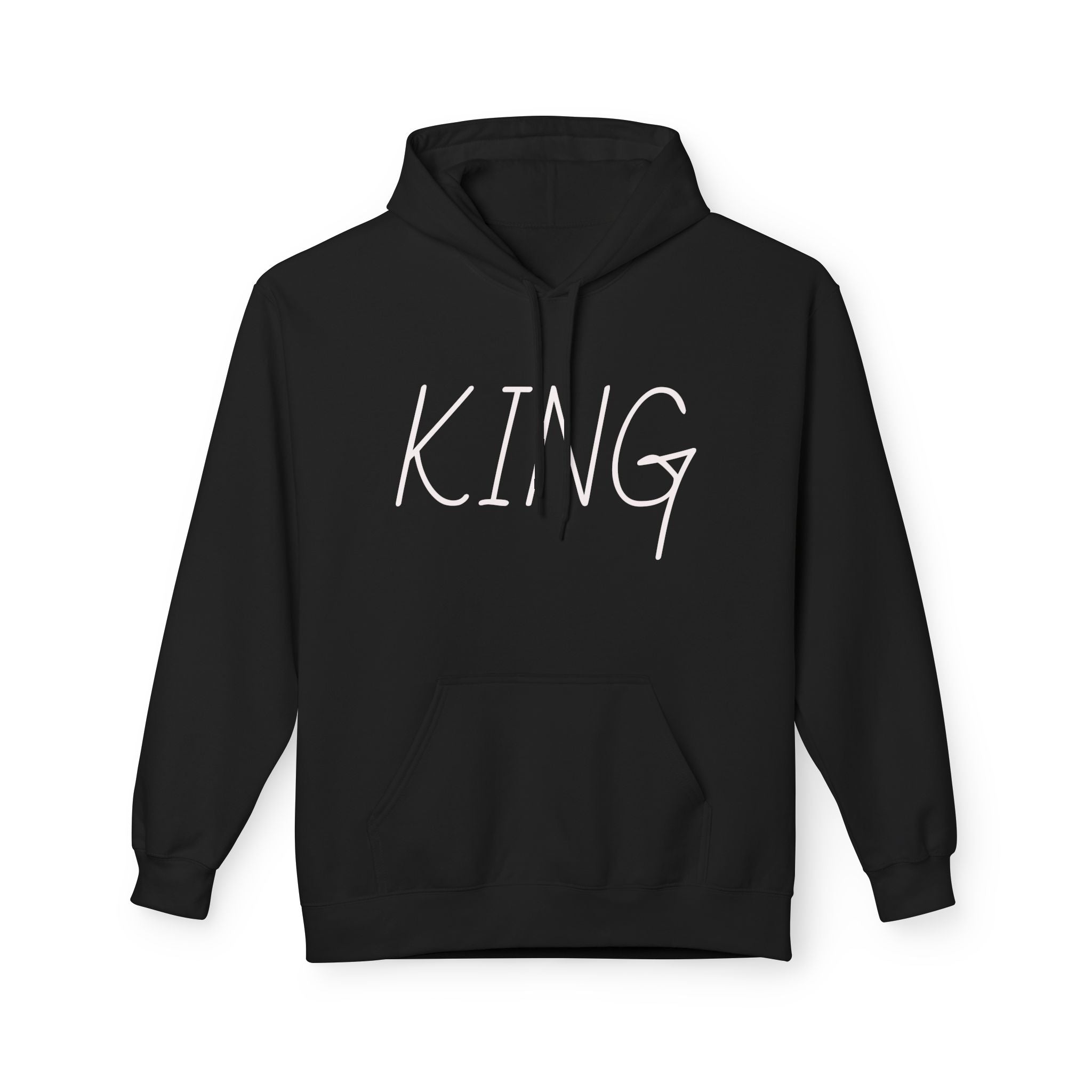 Hoodie — "King Don't Mess With My Queen" Back Print Cozy Fleece Pullover