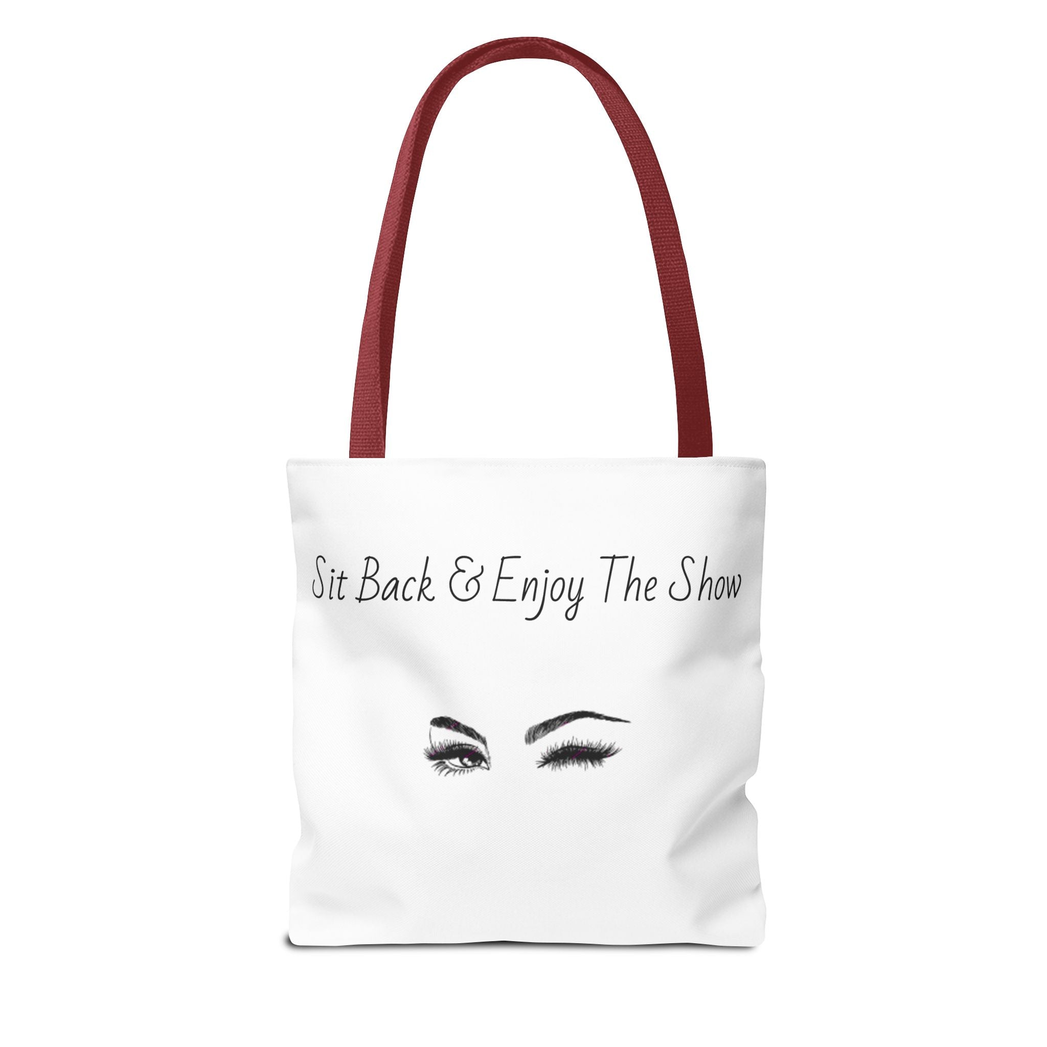 Tote Bag — "Sit Back & Enjoy The Show" Winking Eyes Canvas Tote