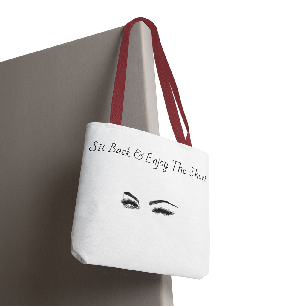 Tote Bag — "Sit Back & Enjoy The Show" Winking Eyes Canvas Tote