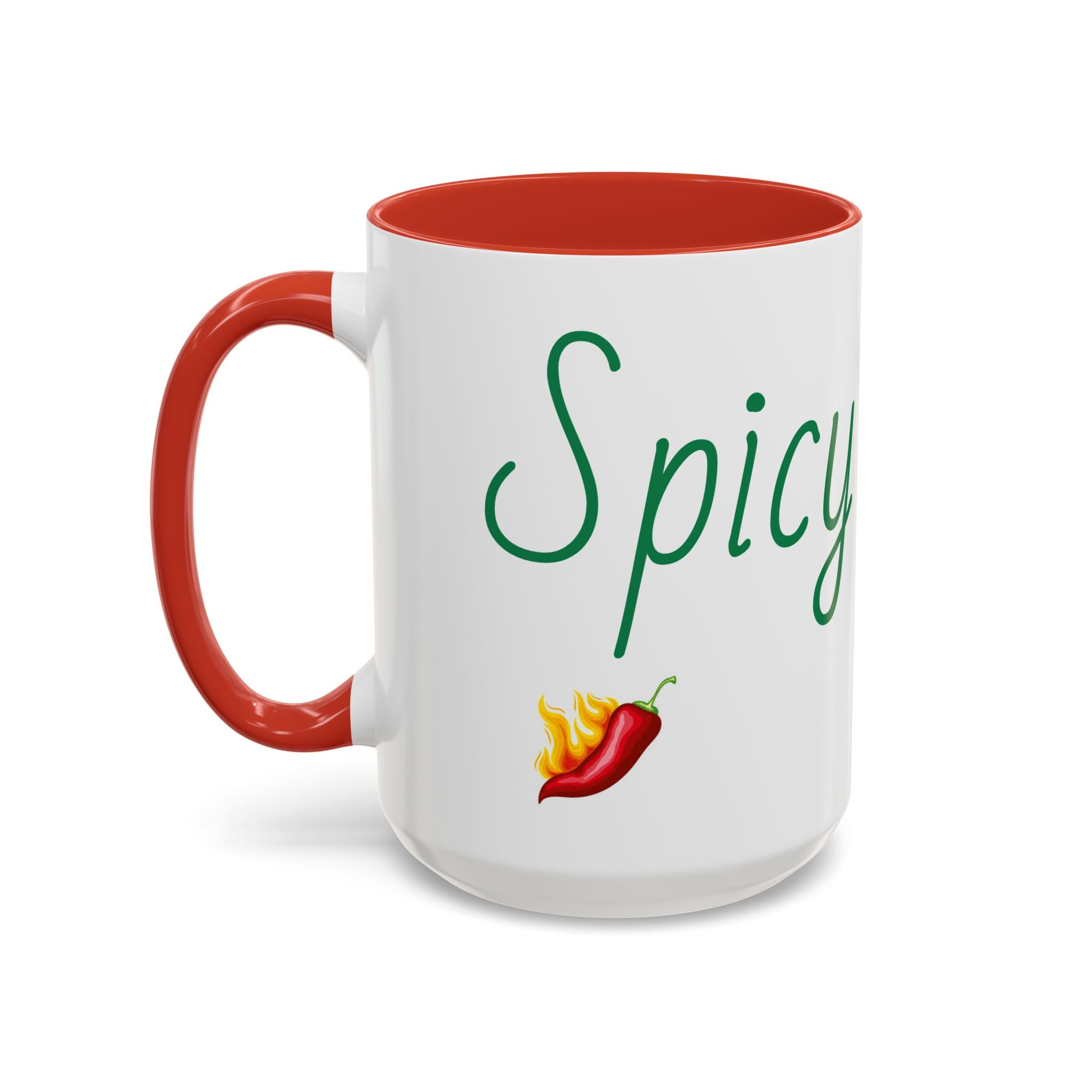 Spicy Queen Coffee Mug – 11/15oz Accent Ceramic Cup with Fiery Chili Design