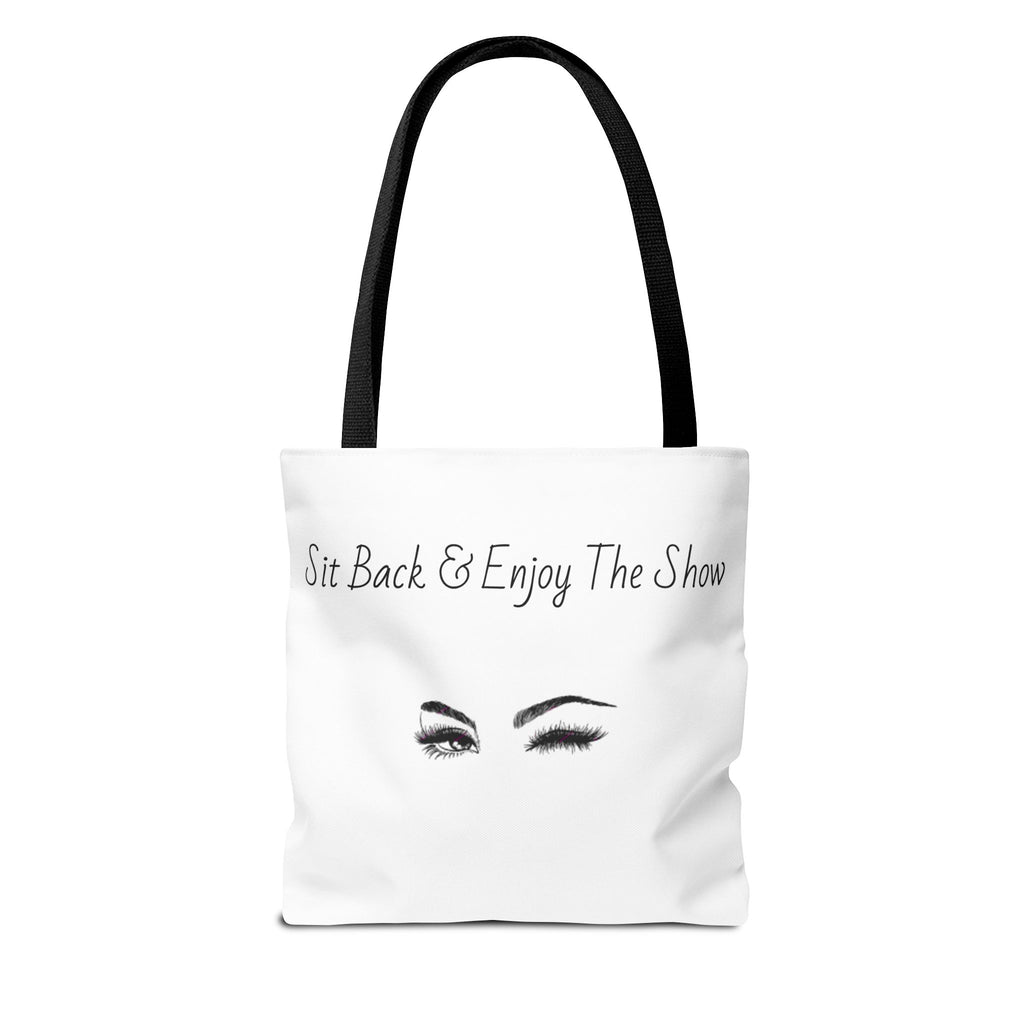 Tote Bag — "Sit Back & Enjoy The Show" Winking Eyes Canvas Tote
