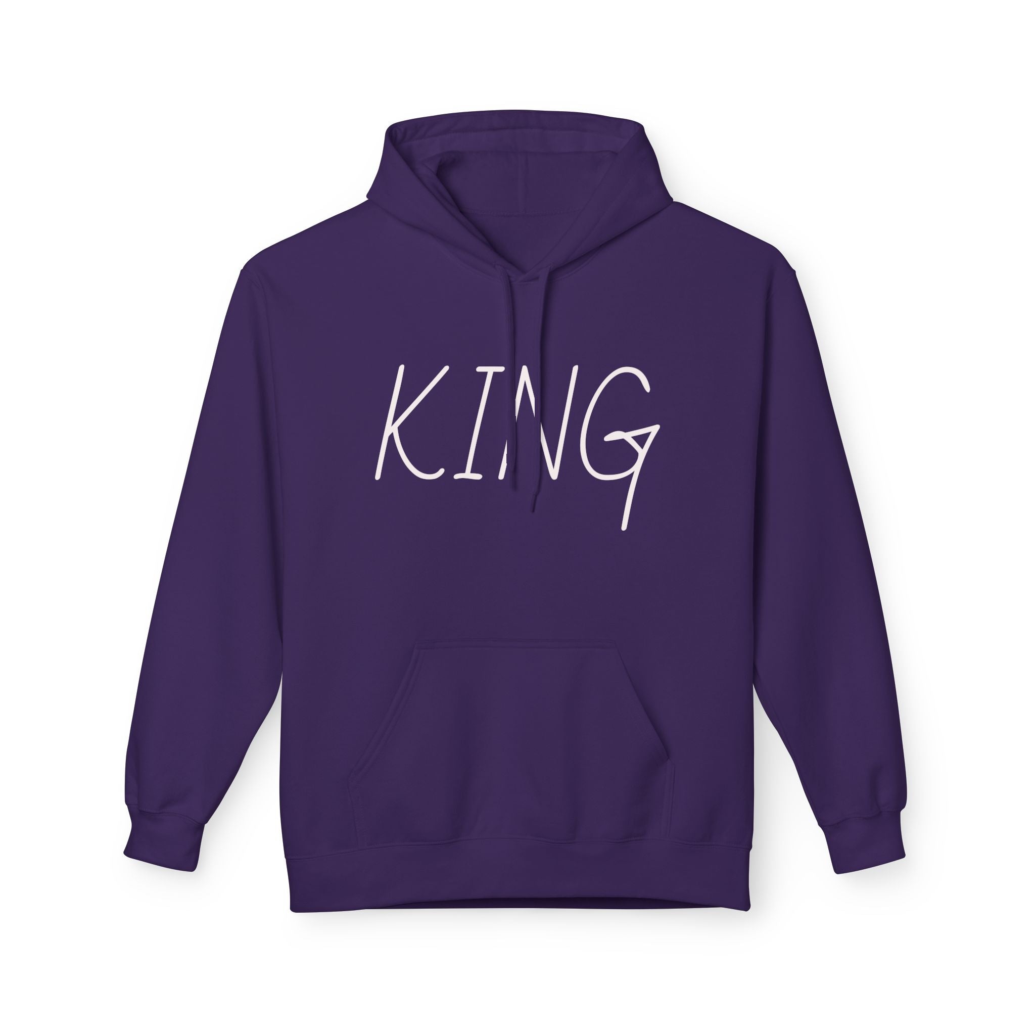 Hoodie — "King Don't Mess With My Queen" Back Print Cozy Fleece Pullover